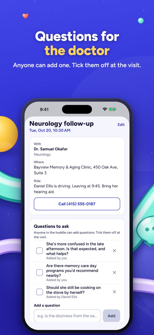 An appointment with who's driving and the family's questions for the doctor