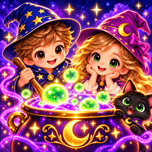 Moonlight Magic app icon: a crescent moon and gold sparkle stars on a deep purple night sky