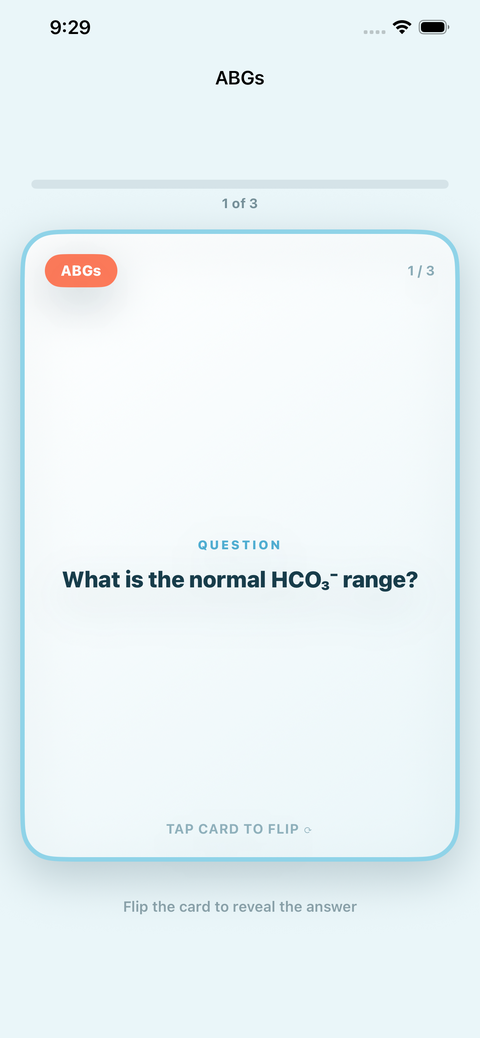 Respiratory Study Buddy question card